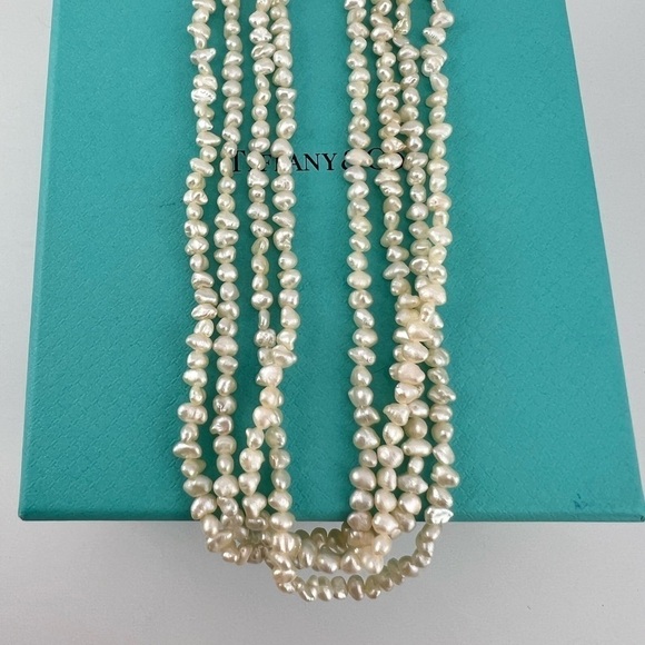 Vintage Tiffany & Co. Baroque Pearl Torsade Necklace 18k Buckle Clasp - Picture 6 of 9